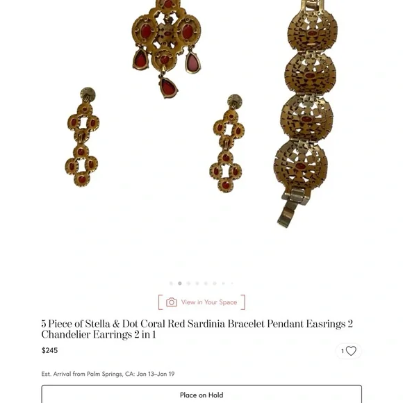 Stella & Dot Coral Red Bracelet Set